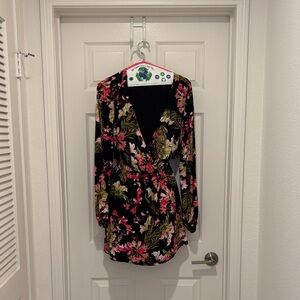 Lovers + Friends Black Floral Blouse